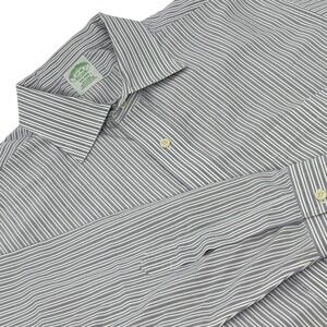 Brooks Brothers Milano Dress Shirt Mens 17-35 Purple White Striped Supima Cotton